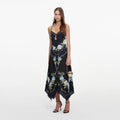 Navy Floral Midi Dress