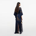 Navy Sequin Embroidered Kaftan