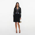 Navy Floral Organza Blouse