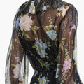 Navy Floral Georgette Maxi Dress