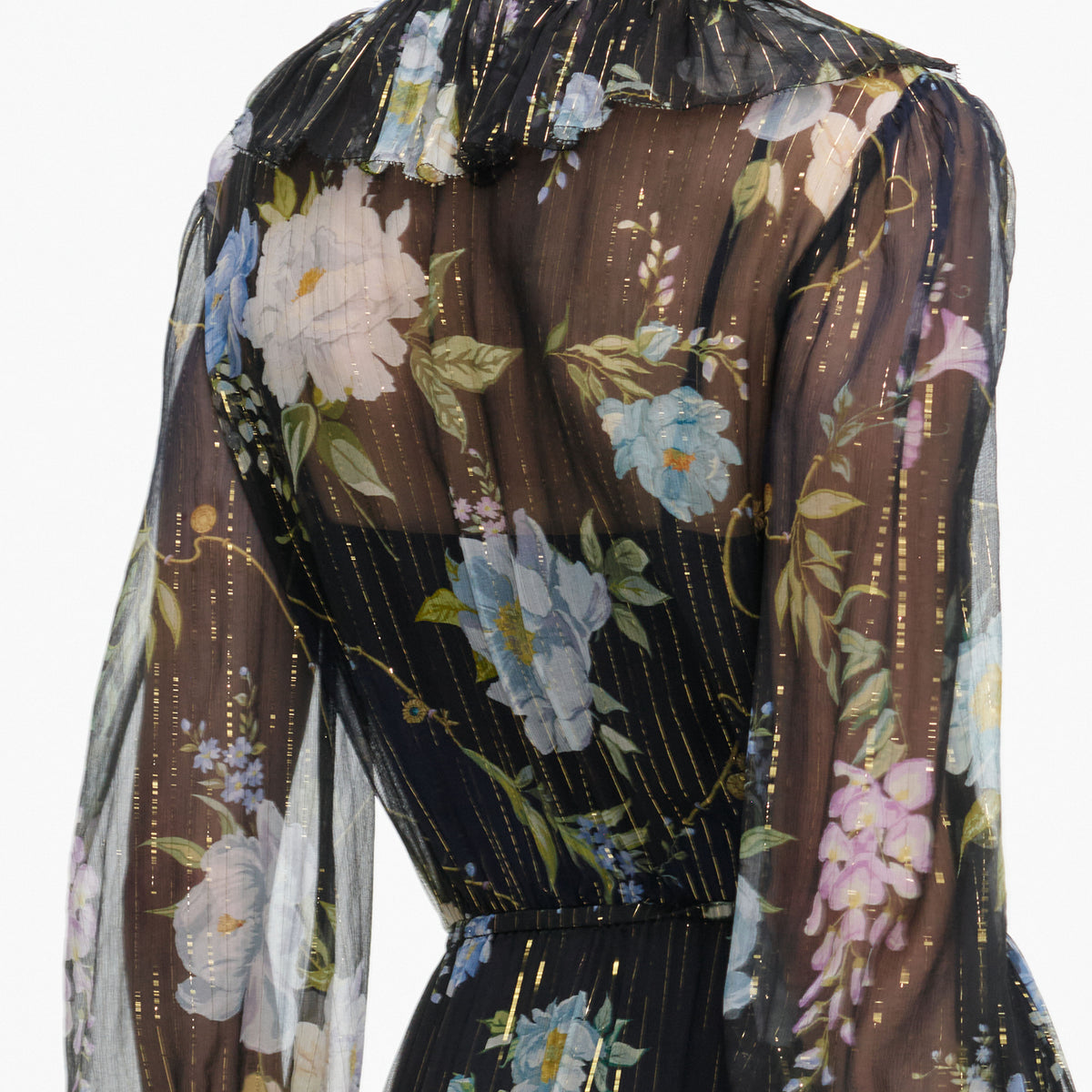 Navy Floral Georgette Maxi Dress