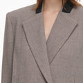 Brown Twill Double Breasted Jacket