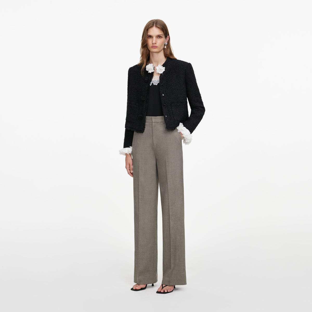 Brown Twill Tailored Trousers
