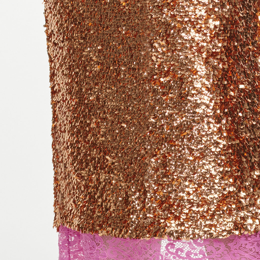 Gold Sequin Midi Skirt