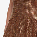 Brown Rhinestone Mini Dress