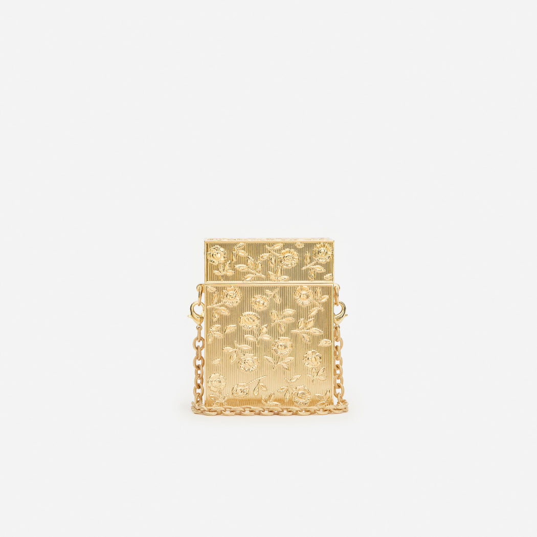 Gold Floral Engraved Micro Bag