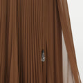 Brown Georgette Cape Maxi Dress