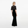 Black Velvet Cape Maxi Dress