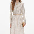 Champagne Ombre Rhinestone Twist Maxi Dress