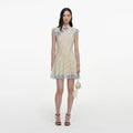 Yellow Devore Polka Dot Mini Dress