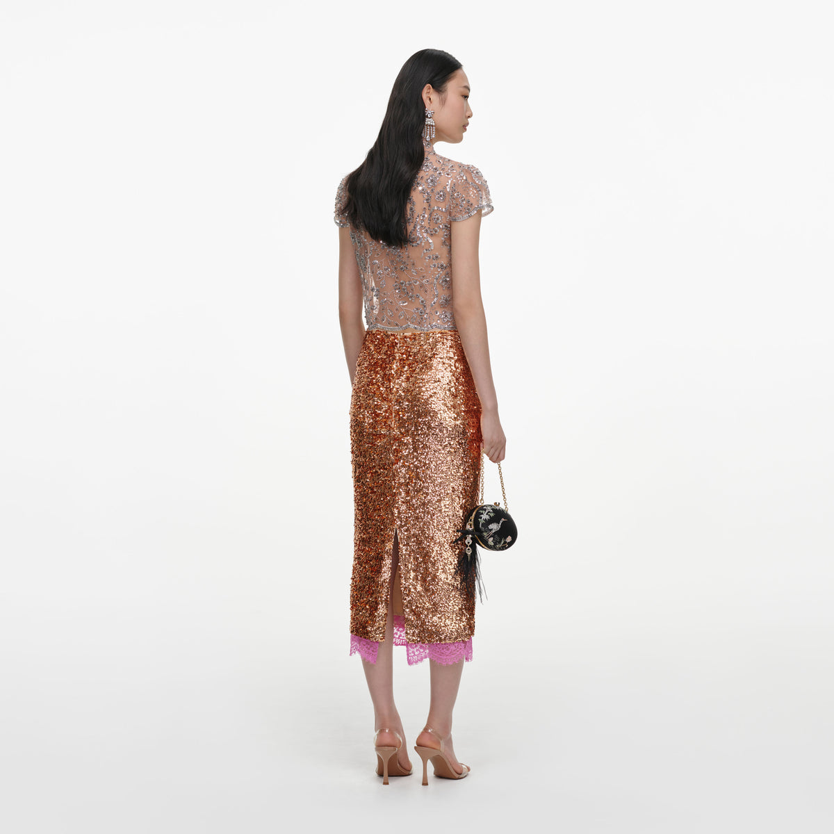 Silver Sequin Embellished Top