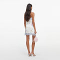 Cream Jacquard Sequin Embellished Mini Dress