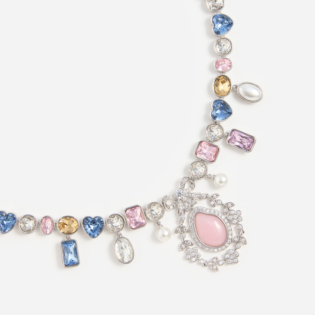 Multi Crystal Bow Necklace