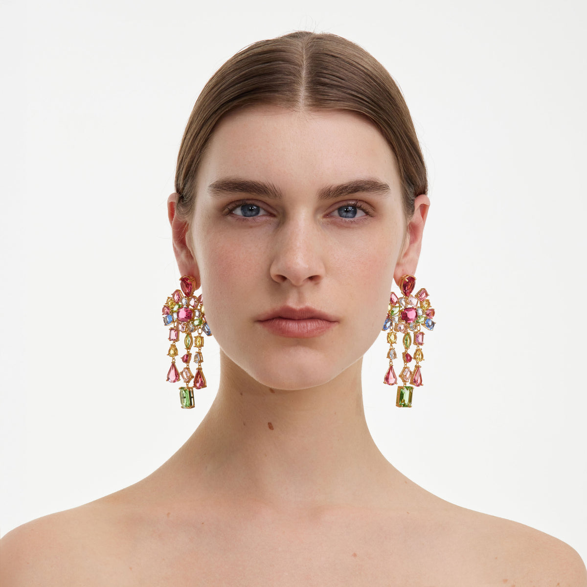 Multi Crystal Cluster Earrings