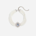 Pearl Blue Crystal Choker