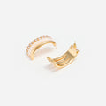 Gold Crystal Double Hoop Earrings