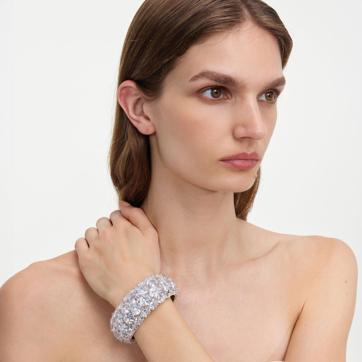 Silver Multi Crystal Bracelet
