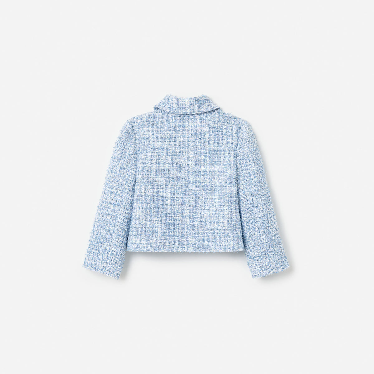 Blue Textured Boucle Jacket