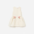 Cream Taffeta Flower Dress