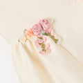 Cream Taffeta Flower Dress