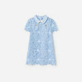 Blue Lace Bow Collar Dress