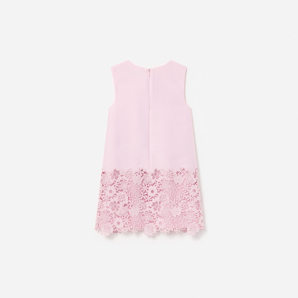 Pink Taffeta Lace Hem Dress