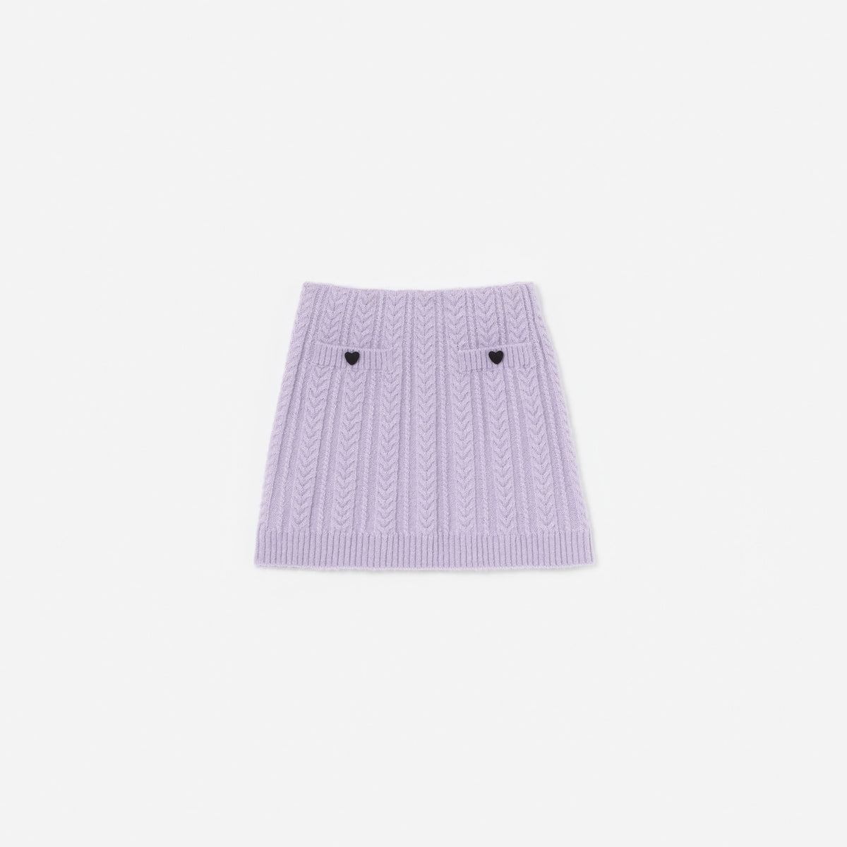 Purple Cable Knit Skirt