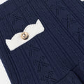 Navy Pointelle Knit Skirt