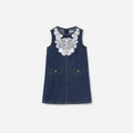 Blue Denim Lace Bib Dress