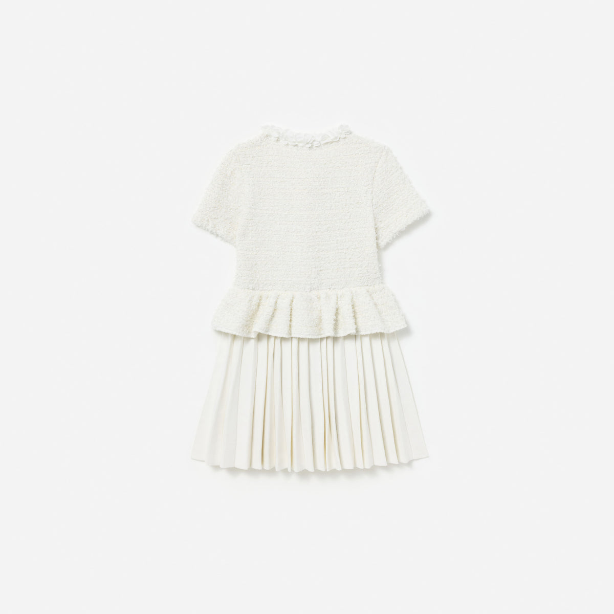 White Textured Knit Dress