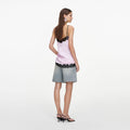 Bleached Wash Denim Shorts