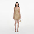 Gold Sequin Boucle Sleeveless Mini Dress