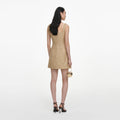 Gold Sequin Boucle Sleeveless Mini Dress
