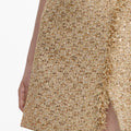Gold Sequin Boucle Sleeveless Mini Dress