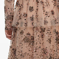 Beige Sequin Embellished Tiered Maxi Dress