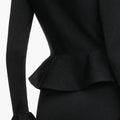 Black Crystal Trim Knit Midi Dress