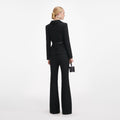 Black Wool Double Breasted Jumpsuit