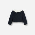 Navy Boucle Collared Jacket