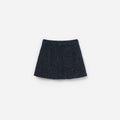Navy Boucle Pleated Skirt