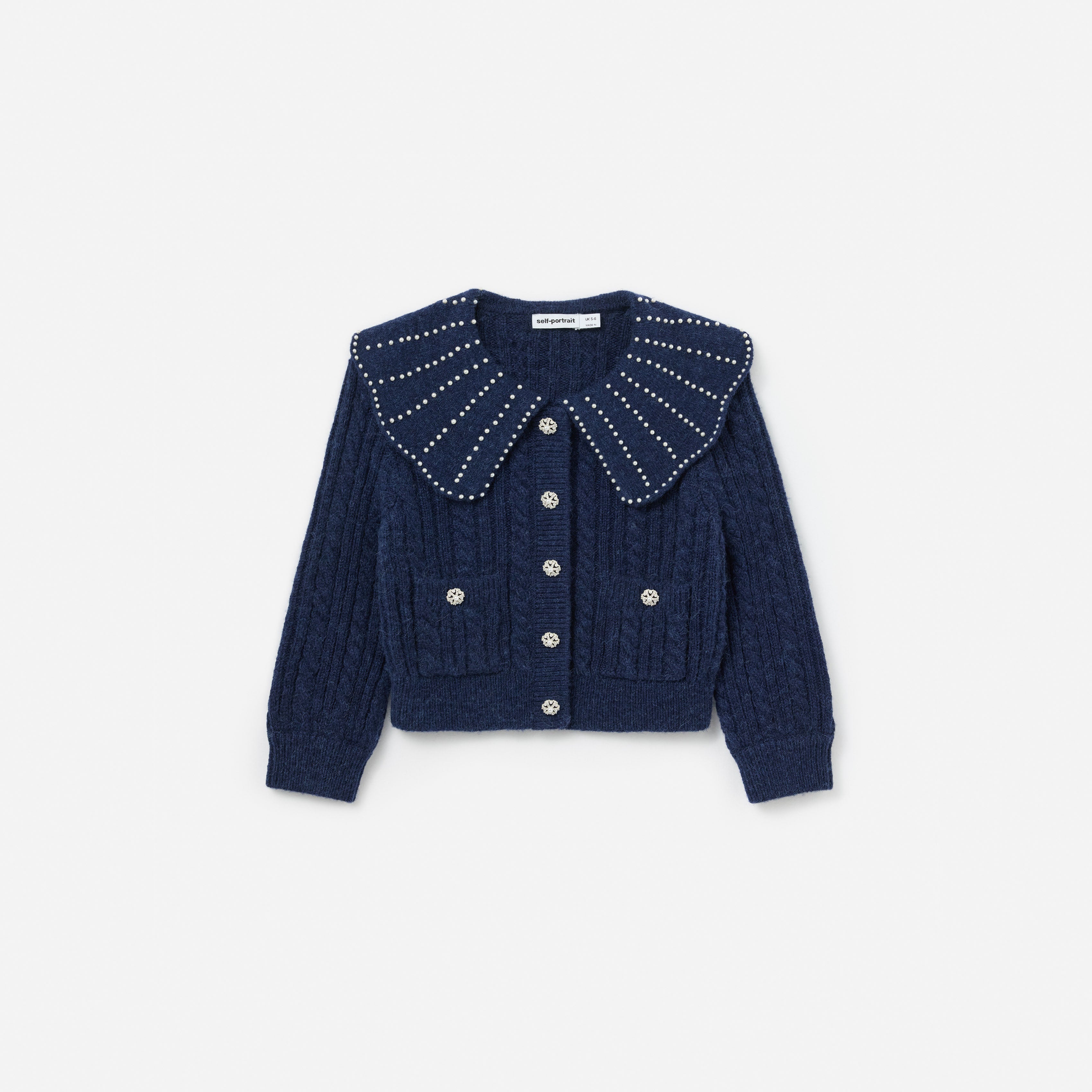 Navy Alpaca Cardigan – self-portrait