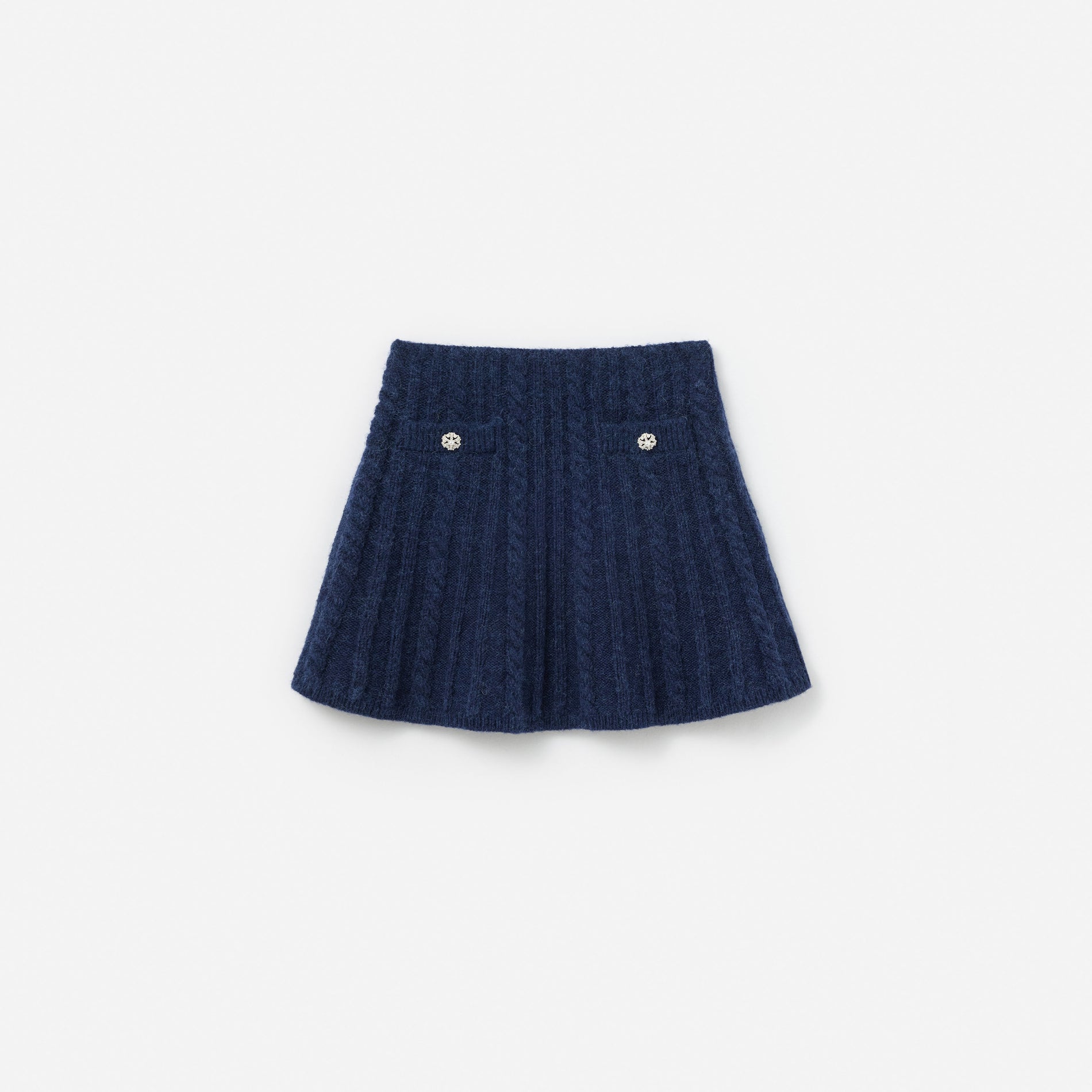 Navy Alpaca Knit Skirt