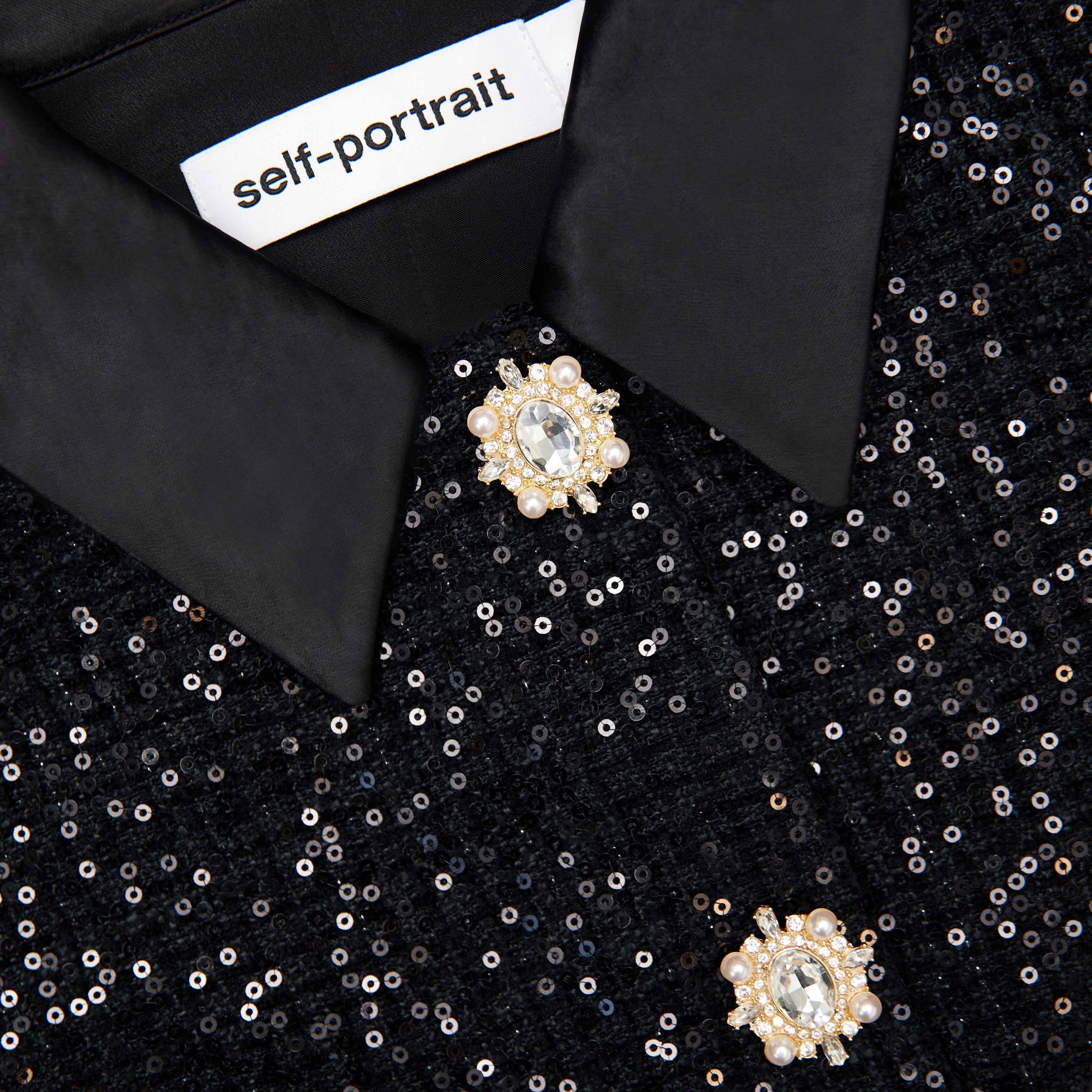 Black Sequin Boucle Satin Maxi Dress