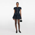 Navy Boucle Mini Dress