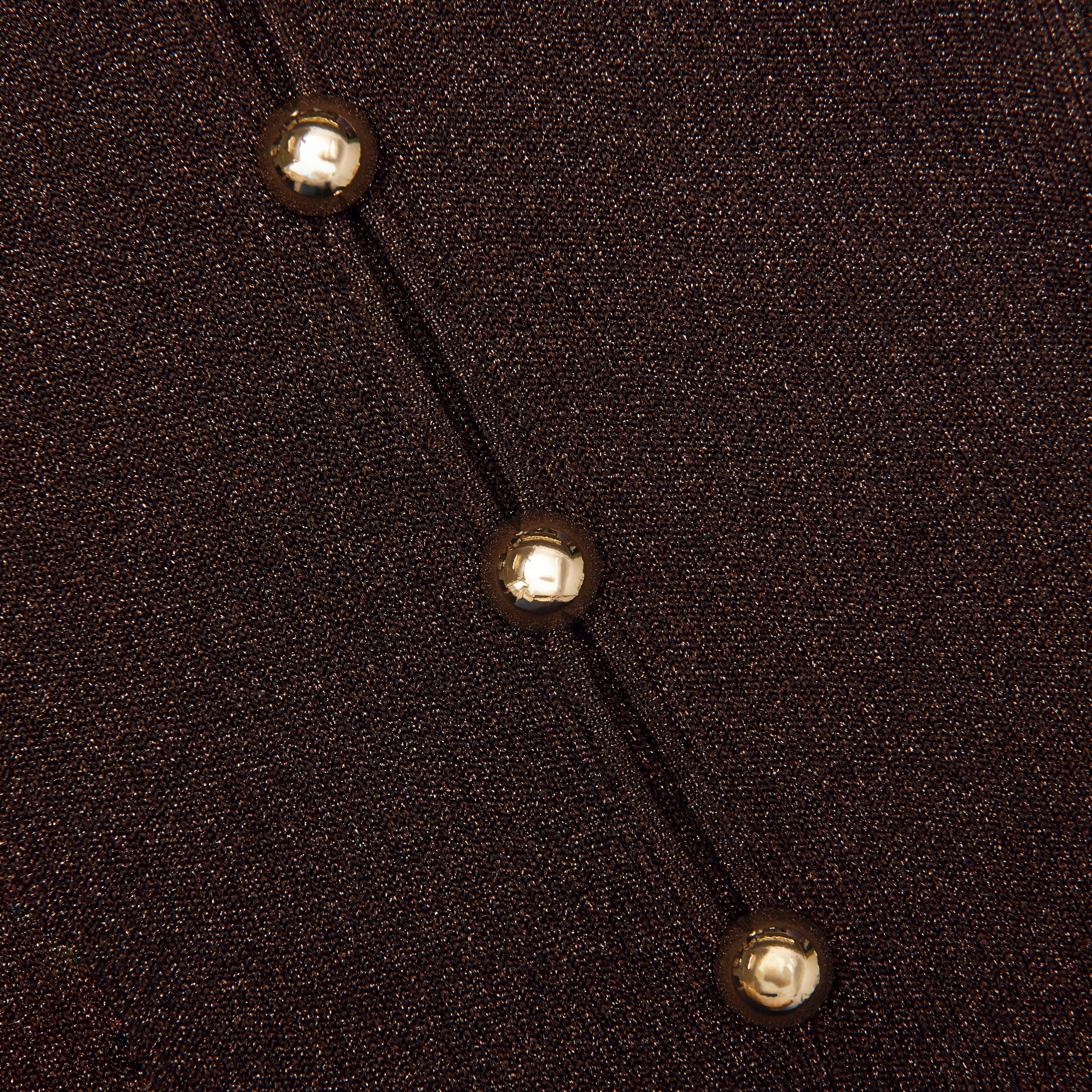 Brown Lurex Knit Maxi Dress