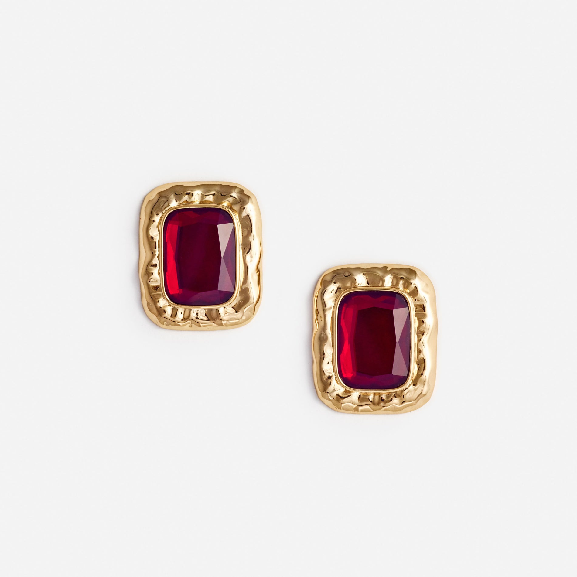 Mottled Gold Red Earrings