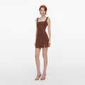 Bronze Crystal Chainmail Mini Dress
