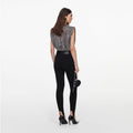 Silver Rhinestone Drape Top