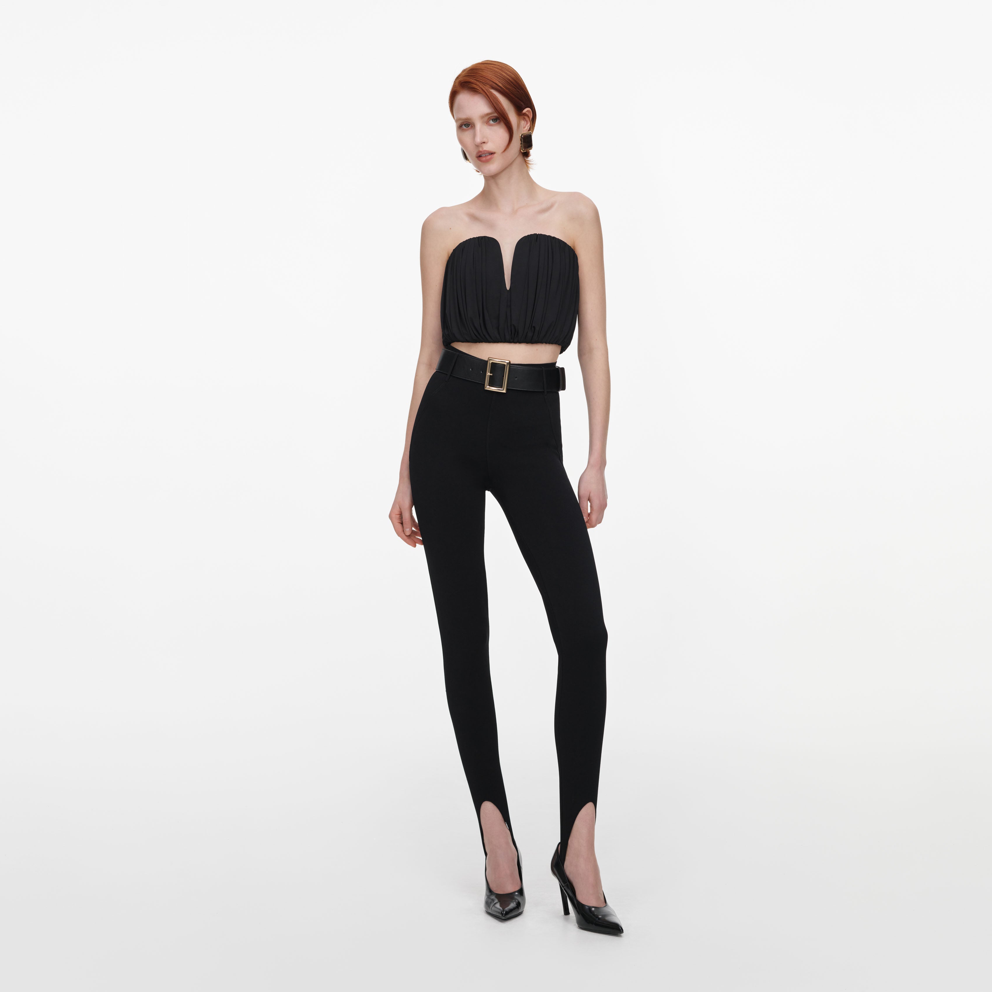 Black Bandeau Jersey Top