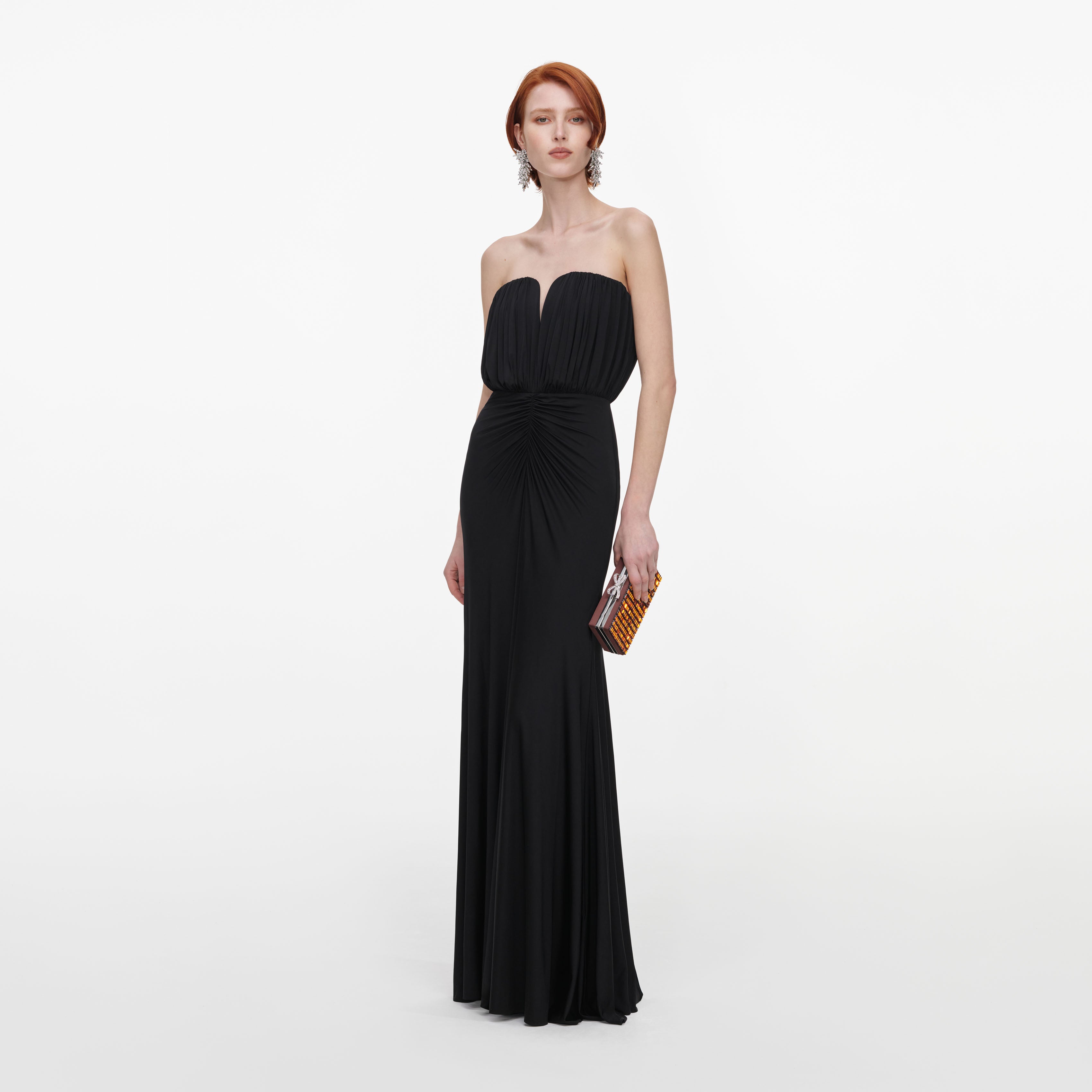Black Jersey Bandeau Maxi Dress