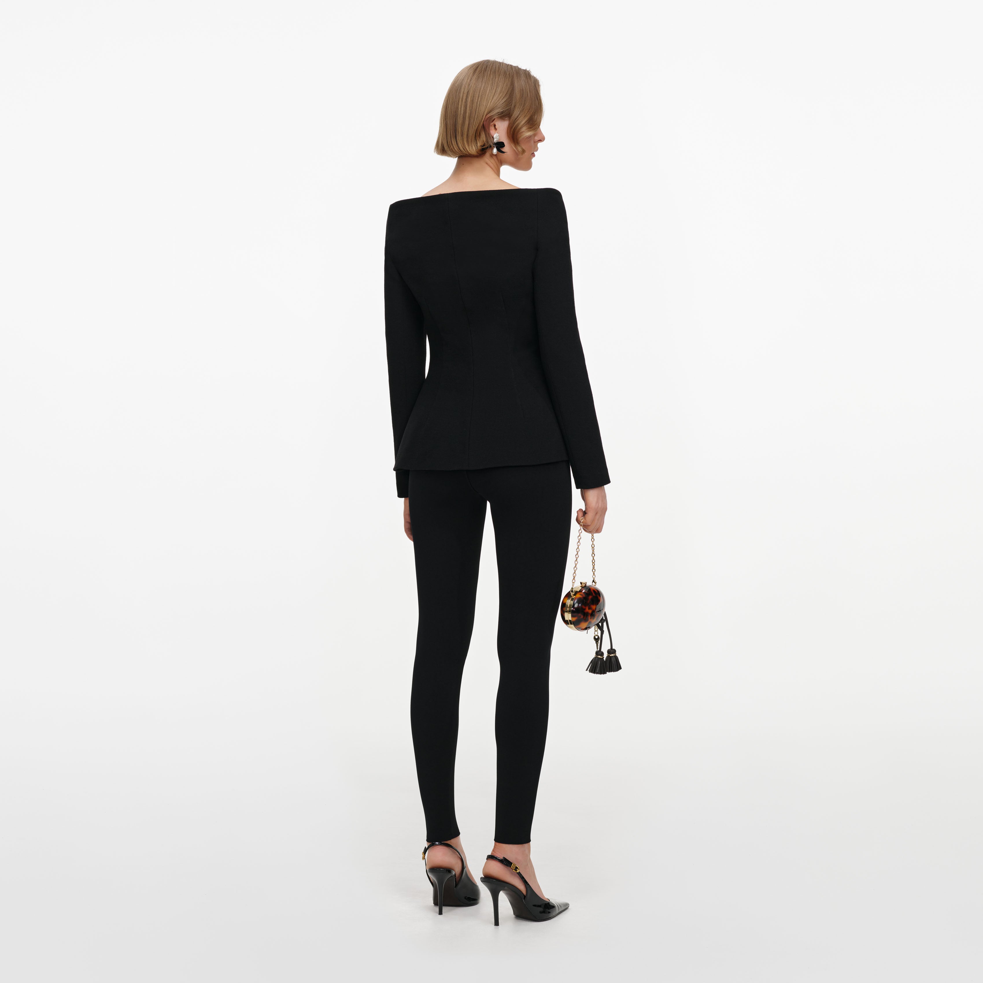 Black Wool Crepe Jacket